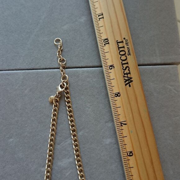 J. Crew black gemstone flowers statement Goldtone necklace - Picture 4 of 7